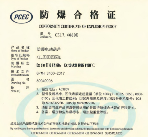 怎么為防爆葫蘆辦理CE認證和ATEX認證